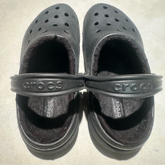 Crocs Classic Lined Clog – Black/Black – Dual Crocs Comfort Unisex Men 5 Women 7 - Picture 5 of 10